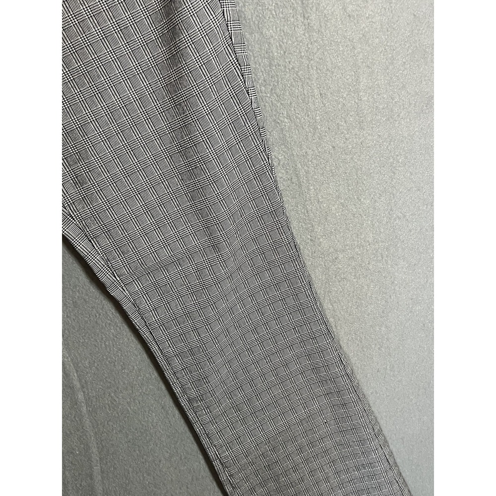 Sabrina Lauren Women's Size 12 Plaid Flare Pants Stretch Rayon Blend Gray Black - Picture 4 of 10